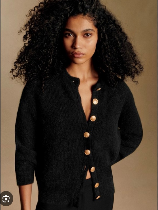 Sezane Sweaters - NWT SÉZANE SZ XXS Othello Black Cardigan with Gold Buttons - COZY 🇫🇷!